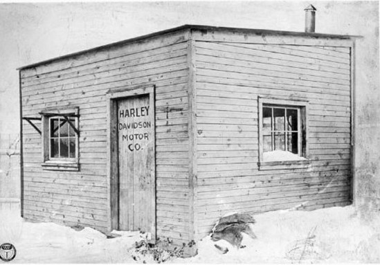A 10 x 15-foot wooden shed where the “Harley-Davidson Motor Company” started out in 1903